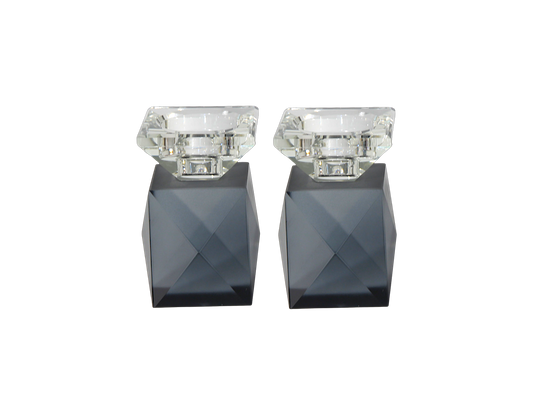 Crystal Shabbat Candlestick - Dark
