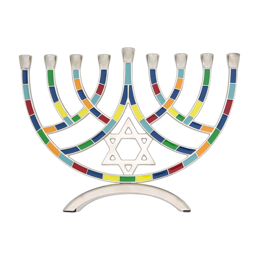 Chanukiah Menorah Star of David - Multicoloured