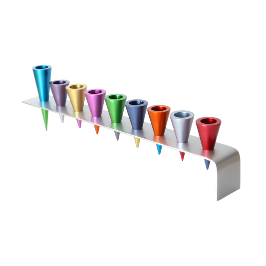 Chanukiah Menorah Emanuel - Coloured Cones