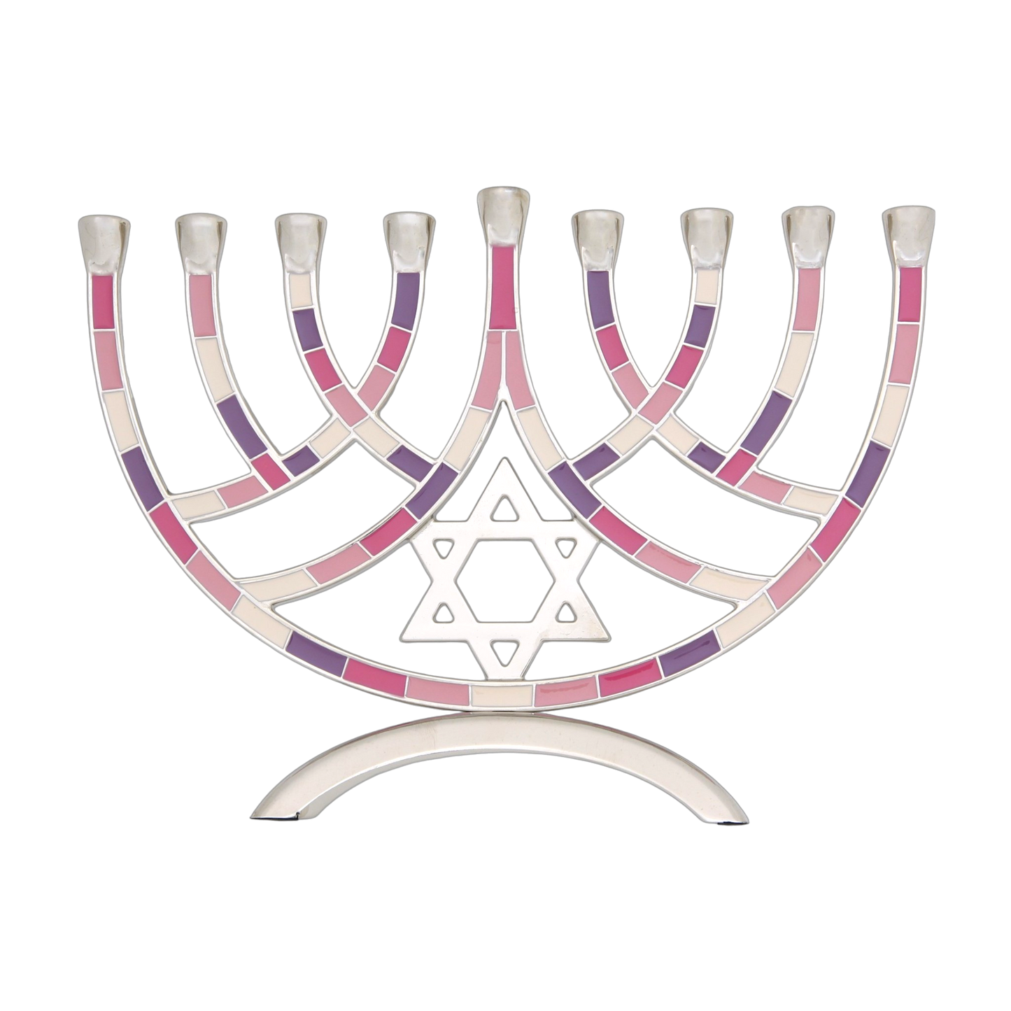 Chanukiah Menorah Star of David - Pink-Purple 1