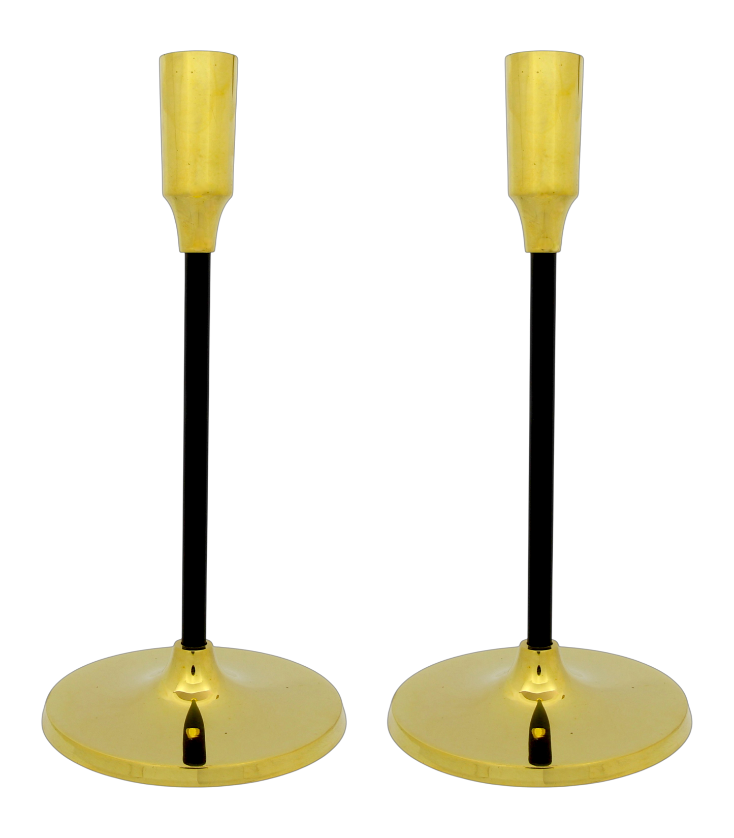 Shabbat candlesticks - Shiny Gold-Black Finish