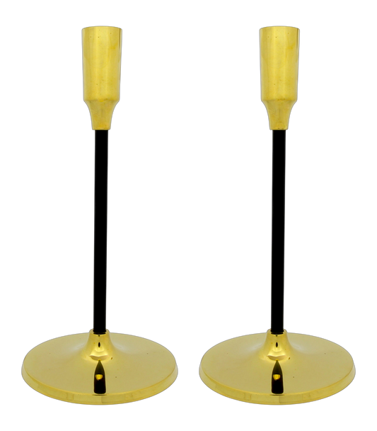Shabbat candlesticks - Shiny Gold-Black Finish