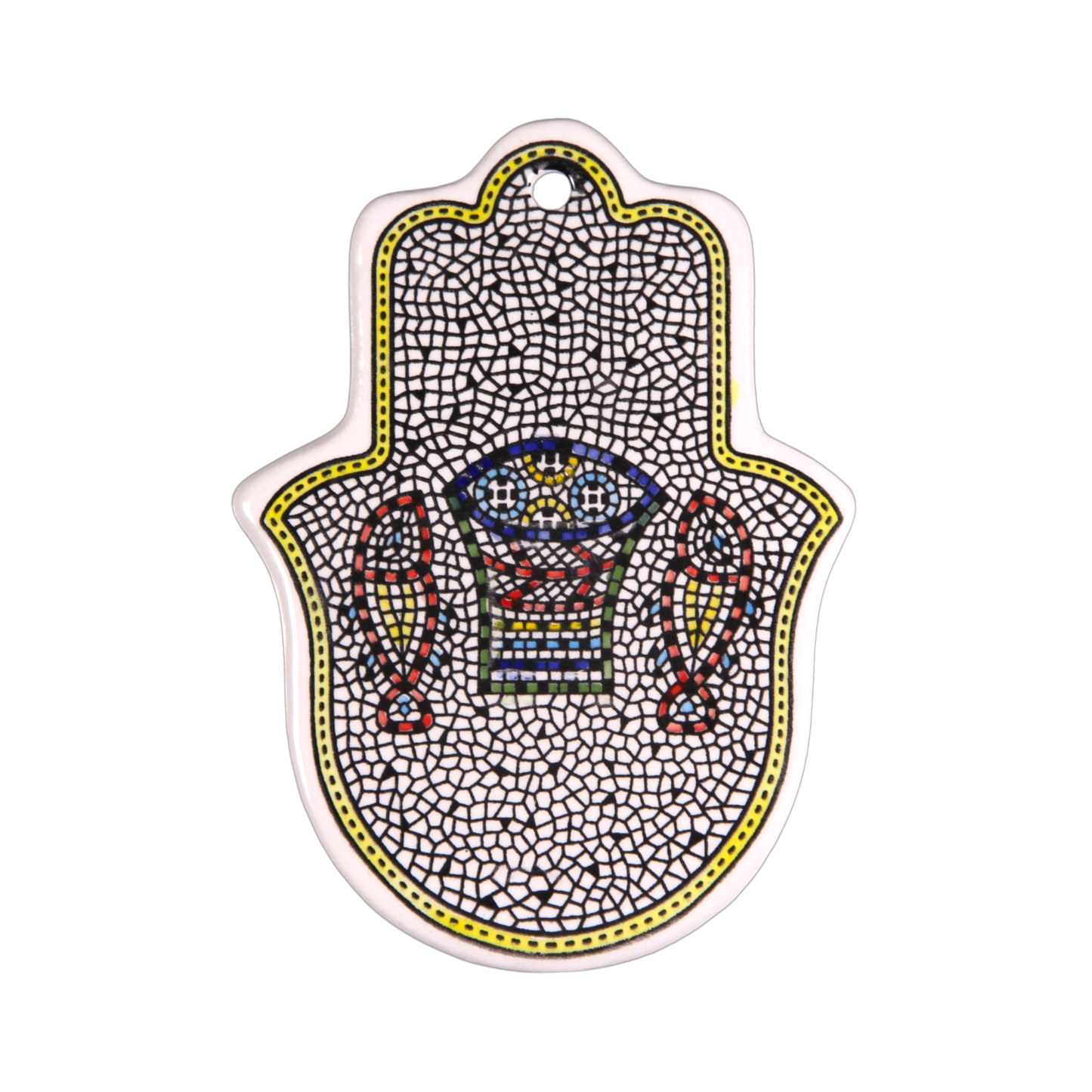 Armenian ceramic Hamsa - Tabgha mosaic